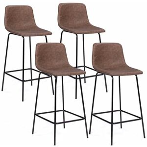 IDMarket Lot de 4 tabourets de Bar Spring Marron Vintage - Publicité