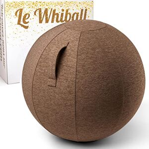 WHINAT Siege Ballon WHIBALL Ergonomique pour Le Bureau, la Maison & Yoga Swiss Ball Ø 65cm Tissu d’ameublement résistant Tabouret pour Une Position Assise Dynamique & Active (Marron) - Publicité