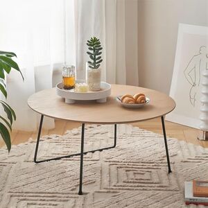 KEJIAWU Table Basse Moderne, Table D'appoint en Fer pour Petit Appartement, Tables D'appoint Minimalistes pour Salon, Chambre À Coucher, Bureau, Petits Espaces (Size : Round) - Publicité