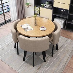 Ensemble table et chaises à manger économiseur d'espace Table de cuisine ronde moderne avec 4 chaises en tissu Ensemble d'économie d'espace pour le bureau à domicile (couleur : A26, taille : 80 x - Publicité