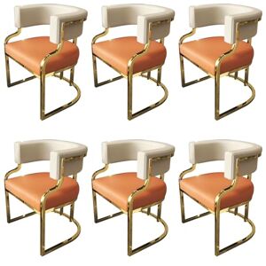 RROUAN Chaise de salle à manger minimaliste moderne, chaise de loisirs de restaurant, tabouret de dossier de restaurant, chaise de café avec accoudoirs, chaises de cuisine avec pieds en acier pour salon, sa - Publicité