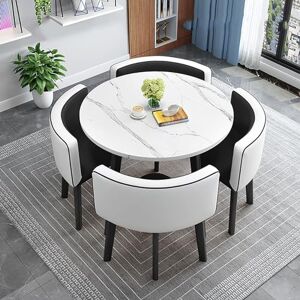 Ensemble table et chaises à manger économiseur d'espace Table de cuisine ronde moderne avec 4 chaises en tissu Ensemble d'économie d'espace pour le bureau à domicile (couleur : A15, taille : 80 x - Publicité