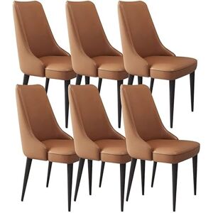 JIESOO Lot de 6 chaises de salle à manger en cuir microfibre avec pieds robustes en acier au carbone, chaises de comptoir de salon (couleur : café clair, taille : pied noir) - Publicité