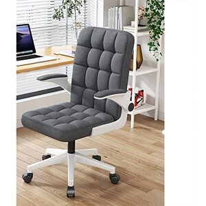 Chaise de bureau ergonomique avec roulettes – Chaise de bureau pivotante moderne réglable en hauteur avec accoudoirs rabattables – Idéale pour salon, chambre à coucher, salle de maquillage - Publicité