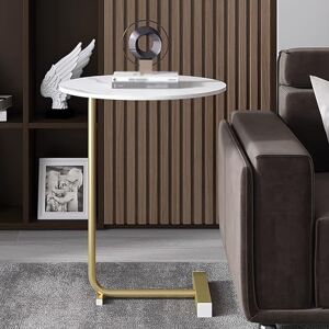 SKINII Table Basse Ronde, avec étagères Ouvertes, Table Basse Moderne pour la Maison, Table d'appoint pour Le Salon, pour Le Salon, la Chambre et Le Balcon, Robuste et Facile à Assembler (Color : Gold, Siz - Publicité