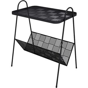 LYDZT Table Basse Table d'appoint Salon Chambre Simple Canapé Table d'angle Table De Chevet Table D'appoint Mobile en Métal Fer Forgé Petit XINYALAMP (Color : Black) - Publicité