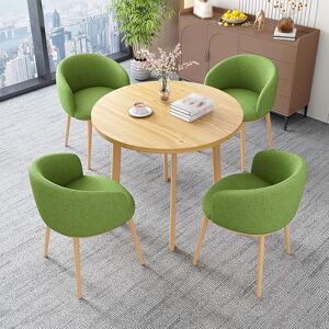 BYJSJY Ensemble Table Et Chaises Réception Familiale Ou Professionnelle Ensemble Table À Manger Pour 4 Personnes Ensemble De Table Basse Et De Chaises Une Table Quatre Chaises Table Diamètre 80 Cm ( Color : - Publicité