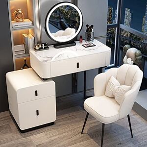 ZBZLN Ensemble de Bureau de Maquillage avec Miroir éclairé et Tabouret – Coiffeuse avec tiroirs pour Meubles de Chambre à Coucher, Coiffeuse de beauté pour Femme - Publicité