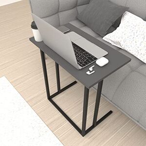 [en.casa] Table d'Appoint Rectangulaire pour Salon Bout de Canapé Design Support pour Ordinateur Portable Panneau de Particules Métal 66 x 60 x 36 cm Anthracite Noir - Publicité