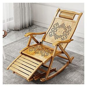 JWJJWHBL Chaise longue en bambou, chaise à bascule confortable, chaise longue de patio ergonomique, chaise d'allaitement, chaise à bascule de loisirs traditionnelle pour salon, chaise de canapé paresseux de t - Publicité