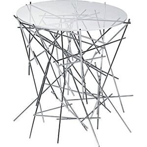 Alessi A di  Blow Up Petite table avec base en acier chromé et plan en verre - Publicité