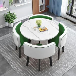 SHJDBF Ensemble table et chaises de salle à manger 4, table de salle à manger et 4 chaises rondes modernes et chaises en tissu pour économiser de l'espace pour la maison, le bureau, la réception (taille : 80 - Publicité