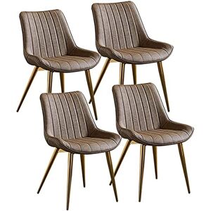 XMDEUR Ensemble de 4 chaises de Salle à Manger, chaises de Cuisine Vintage, siège épais en Cuir PU avec Dossier, Pieds en métal, pour Restaurant, hôtel, Salle de réunion (Couleur : Camel, Taille : - Publicité