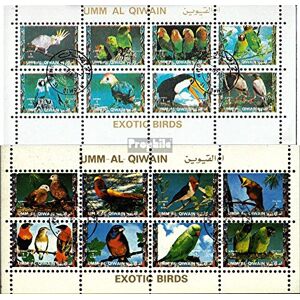 Prophila Collection UMM al Qaïwaïn 1418A-1433A Feuille Miniature (complète.Edition.) oblitéré 1972 Oiseaux (Timbres pour Les collectionneurs) Oiseaux - Publicité