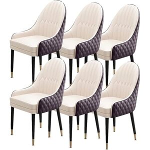 XMDEUR Lot de 6 chaises de Salle à Manger avec Pieds en Bois, Chaise de Cuisine, fauteuils d'appoint Modernes, siège rembourré en Cuir Microfibre (Couleur : F) - Publicité