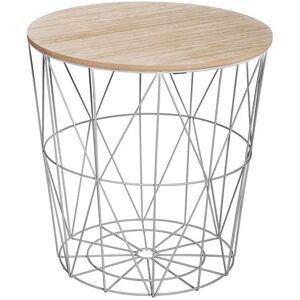 Avilia Table basse en bois et métal Table basse de rangement Table basse géométrique à café Table basse 39,5 x 41 cm Gris - Publicité