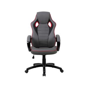 Conforama Fauteuil de bureau MONZA coloris gris/noir/rouge