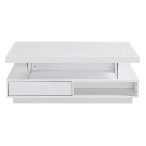 Conforama Table basse avec LED intégrées  GALAXY 2 coloris blanc