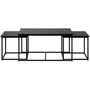 Conforama Lot de 3 tables gigognes NICKY coloris noir