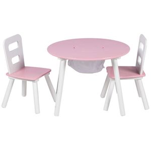 Conforama Ensemble table et tabourets enfant PINKY coloris blanc/rose