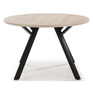 Conforama Table ronde fixe 120 cm GLORY coloris chêne clair/noir