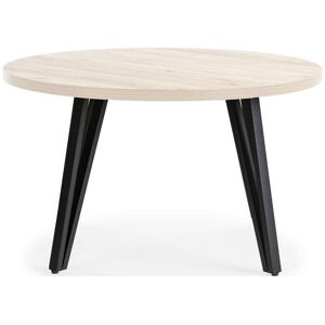 Conforama Table basse ronde GLORY coloris chêne clair/noir