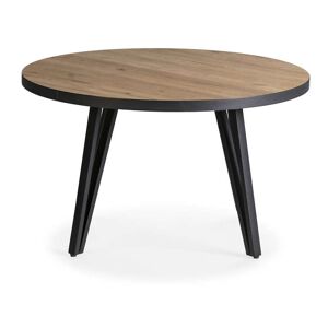 Conforama Table basse ronde GLORY coloris noyer/noir