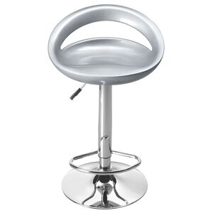 Tabouret haut Disco coque échancrée argenté - Lot de 2 Chêne