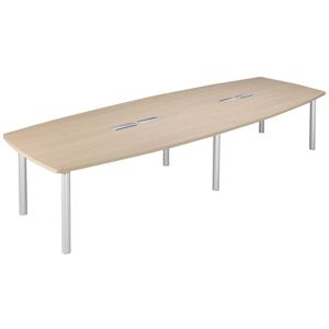 Clen Table modulaire plateau chêne 14 personnes L 380 x P 140 cm - Frégate - piétement aluminium Bleu