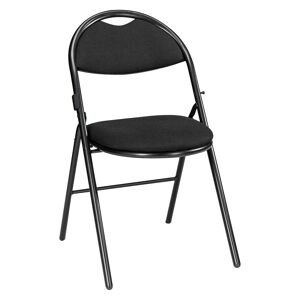 Chaises pliantes Super Confort piétement noir - noir - Lot de 2