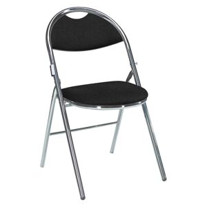 Chaises pliantes Super Confort tissu non feu allumette piétement chrome - noir - Lot de 2