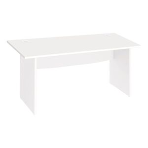 Bureau droit blanc L 160 cm piètement plein Essens