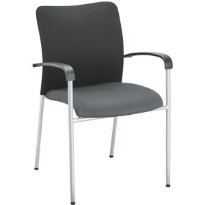 Fauteuil d'accueil empilable et léger- assise grise - Lot de 4 Chêne clair