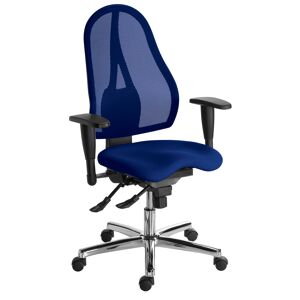 Topstar Chaise de bureau Open Point Sitness dossier maille avec accoudoirs réglables 3D - bleu Noir