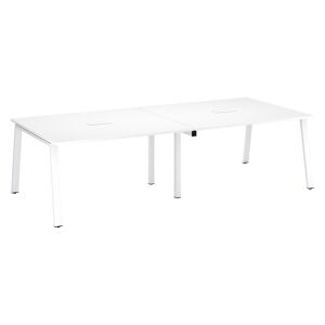 Extension table de réunion blanc L 140 x P 126 cm - piétement métal blanc - Arch Bleu