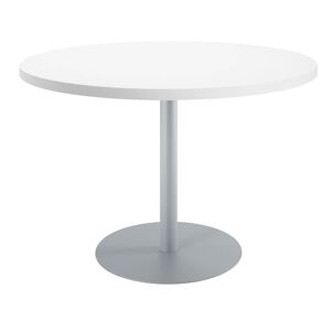Table de réunion ronde blanc Ø 120 cm - piétement aluminium - Arch Aluminium