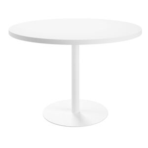 Table de réunion ronde blanc Ø 120 cm - piétement blanc - Arch Anthracite
