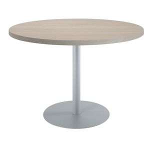 Table de réunion ronde chêne gris Ø 120 cm - piétement aluminium - Arch Anthracite