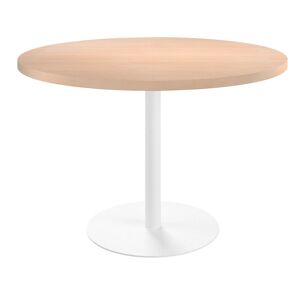 Table de réunion ronde chêne clair Ø 120 cm - Arch Blanc
