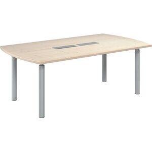 Clen Table tonneau Frégate 8 personnes peuplier piétement aluminium - Publicité