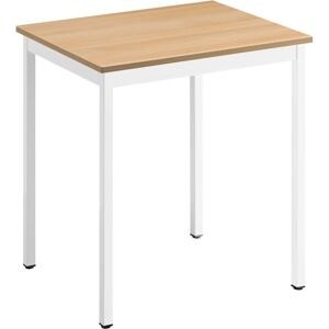 Table multi-usages chêne clair L 70 x P 60 cm - Éco - piétement blanc Jaune