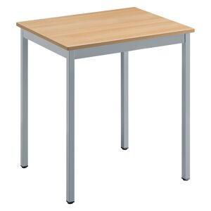 Table multi-usages chêne clair L 70 x P 60 cm - Éco - piétement aluminium