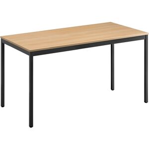 Table multi-usages chêne clair L 140 x P 70 cm - Éco - piétement noir