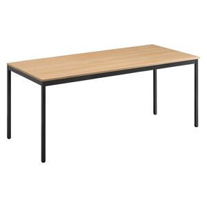 Table multi-usages chêne clair L 180 x P 80 cm - Éco - piétement noir