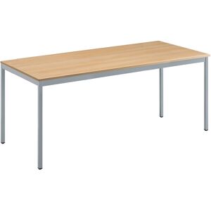 Table multi-usages chêne clair L 180 x P 80 cm - Éco - piétement aluminium Noir