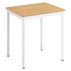 Table multi-usages hêtre L 70 x P 60 cm - Éco - piétement blanc