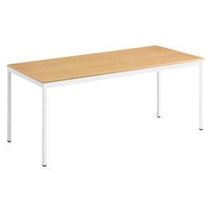 Table multi-usages hêtre L 180 x P 80 cm - Éco - piétement blanc