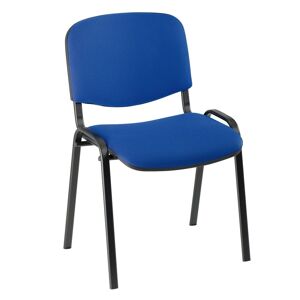Chaise de conférence éco bleu - pieds noir - Lot de 4 Cyan
