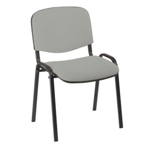 Chaise de conférence éco gris - pieds noir - Lot de 4