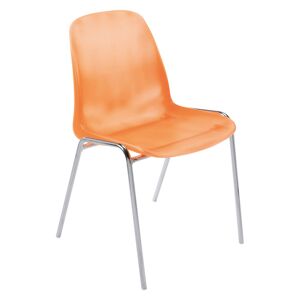 Chaise coque translucide orange - Lot de 4